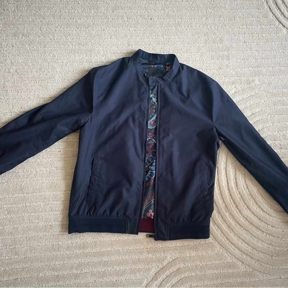 Ted Baker Blue Lightweight Jacket with Zip-Up Front